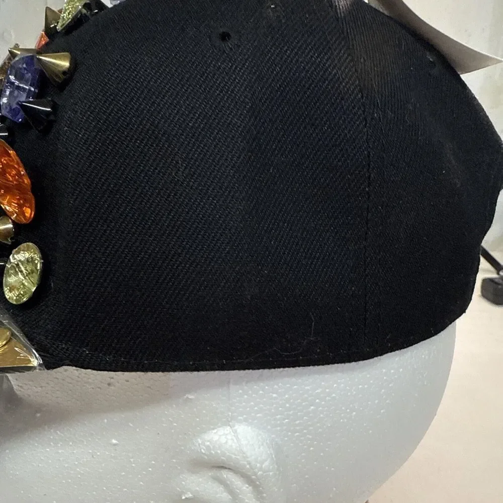 Balera‎ Black Jeweled Womens/Girls Ball Cap Hat Adjustable Halloween Snap back
